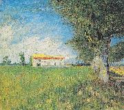 Farmhouse in a wheat field